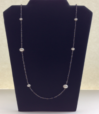 Fresh Water Pearl & Sapphire Necklace