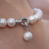 Classic single strand fresh water pearl necklace.