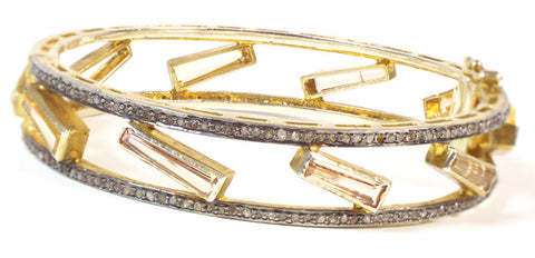 Tourmaline and Diamond bangle bracelet