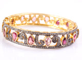 Pink and diamond bangle bracelet