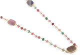 Multicolored sapphire and diamond egg necklace