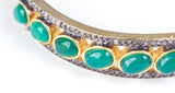 Green onyx and diamond bangle bracelet